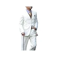 gatsby leonardo dicaprio costume 3 pièces pour homme avec gilet et pantalon formel, classique, décontracté, de luxe, couleur blanche - costume, xxl