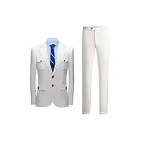 costume deux pièces performance wear pour homme, élégant et décontracté, robe de marié à simple boutonnage, blanc, xl
