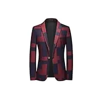 costume d'affaires 2 pièces pour homme - blazers et pantalons de couleur unie, veste de costume rouge vin, xxl