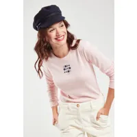 armor-lux t-shirt manches longues "poissons"- coton femme silver pink séri. 3 pesked 4xl - 50