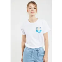 bermudes t-shirt cadiac - coton issu de l'agriculture biologique femme craie s - 38