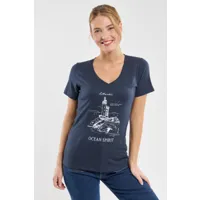 bermudes t-shirt "phare" come femme marine m - 40