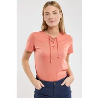 bermudes t-shirt avec laçage corinne - coton femme tomette 4xl - 50
