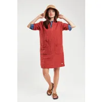 armor-lux robe vareuse - lin femme ketchup xs - 36