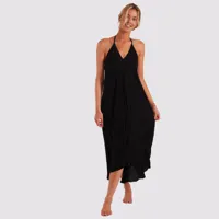 robe de plage longue noire ohara bamia