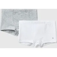 benetton, deux boxers en coton extensible, taille 2xl, multicolore, enfants