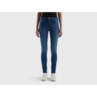 benetton, jean push up coupe skinny, taille 25, bleu, femme