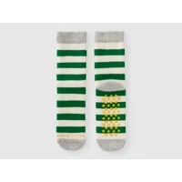 benetton, chaussettes à rayures vertes, taille 3-4, vert, enfants