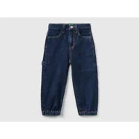 benetton, jeans style workwear, taille 18-24, bleu foncé, enfants