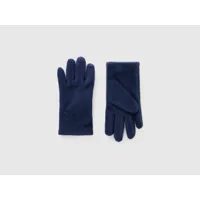 benetton, gants en polaire, taille xl-3xl, bleu foncé, enfants