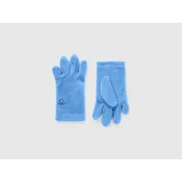 benetton, gants en polaire, taille s, bleu, enfants