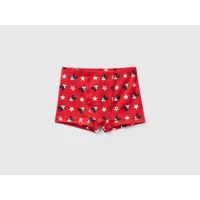 benetton, boxer mickey rouge, taille xl, rouge, enfants