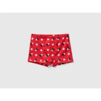 benetton, boxer mickey rouge, taille xs, rouge, enfants