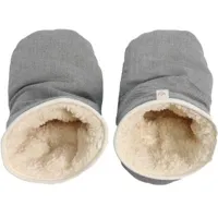 moufles pour poussette en coton bio gris