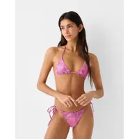 bershka ensemble bikini pailleté femme xs rose