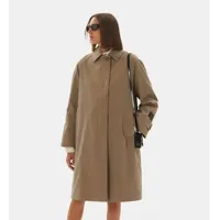 trench droit uni manches longues col tailleur  - isaac