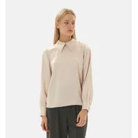 blouse droite unie manches longues col chemise  - tianna