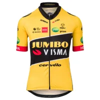 agu jumbo-visma replica 2022 short sleeve jersey jaune l femme