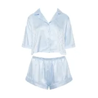 bluebella helene ensemble pyjama short en satin de luxe bleu glacé