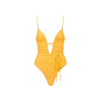 bluebella maillot de bain plongeant ajustable orta jaune