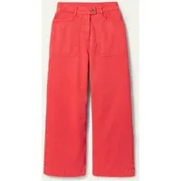 pantalon large en sergé de coton femme boden, red