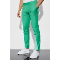 pantalon de costume color block homme - vert - 36r, vert