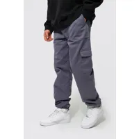 pantalon cargo à poches multiples et cordons de serrage homme - gris - xl, gris