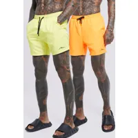 lot de 2 shorts de bain mi-longs à logo homme - multicolore - xs, multicolore