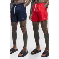lot de 2 shorts de bain mi-longs à logo homme - multicolore - s, multicolore