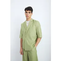 short sleeve boxy wrap blazer homme - vert - 36, vert