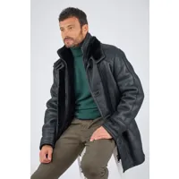 owen noir noir 56/2xl - manteau en peau lainée