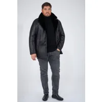antoine jacket shearling noir noir 58/3xl - manteau en peau lainée
