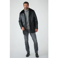 royalty noir noir 54/xl - manteau en cuir pour homme