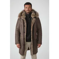 gil taupe taupe 54/xl - manteau en peau lainée