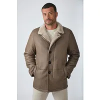 antony gris fondant 56/2xl anthracite - manteau en peau lainée