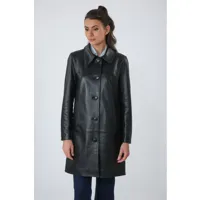 carmen long noir noir 42/xl - manteau, 3/4 en cuir