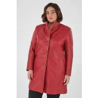 christy rouge rouge 46/3xl - manteau, 3/4 en cuir