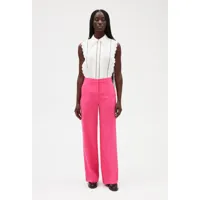 pantalon de costume rose coupe large 2 poches fermeture glissière