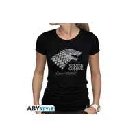 autres vêtements goodies abysse corp t-shirt femme mc - game of thrones - winter is coming - noir - taille s