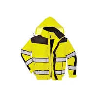 doudoune sportswear portwest - veste bomber haute visibilité - homme (3xl) (jaune/noir) - utrw4387