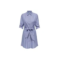 robe sportswear jacqueline de yong robe jdyhall 3/4 shirt dress wedgewood stripes white bleu moyen taille : 40