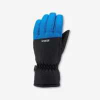 gants de ski enfant chauds et impermeables - 100 bleus et gris - wedze