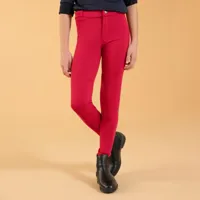 pantalon équitation chaud enfant - 100 rose cardinal - fouganza
