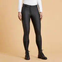 pantalon équitation kipwarm chaud et déperlant femme - 500 noir - fouganza