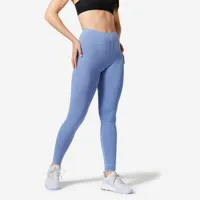 legging slim fit+ fitness femme - 500 bleu - domyos