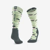 chaussettes de ski et snowboard enfant 100 - motifs verts - wedze