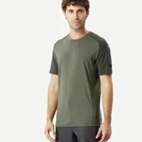t-shirt de trek manches courtes en laine mérinos homme - mt500 - forclaz