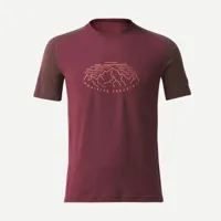 t-shirt de trek manches courtes en laine mérinos - homme - mt500 - forclaz