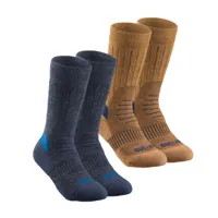 chaussettes chaudes de randonnée - sh100 mid - enfant x2 paires - quechua