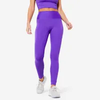 legging taille haute gainant fitness cardio femme violet - domyos